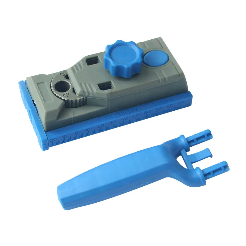 

Hot 2-in-1 Hole Drill Round Tenon Locator with Scale Marking Woodworking Joining Tackle DO2