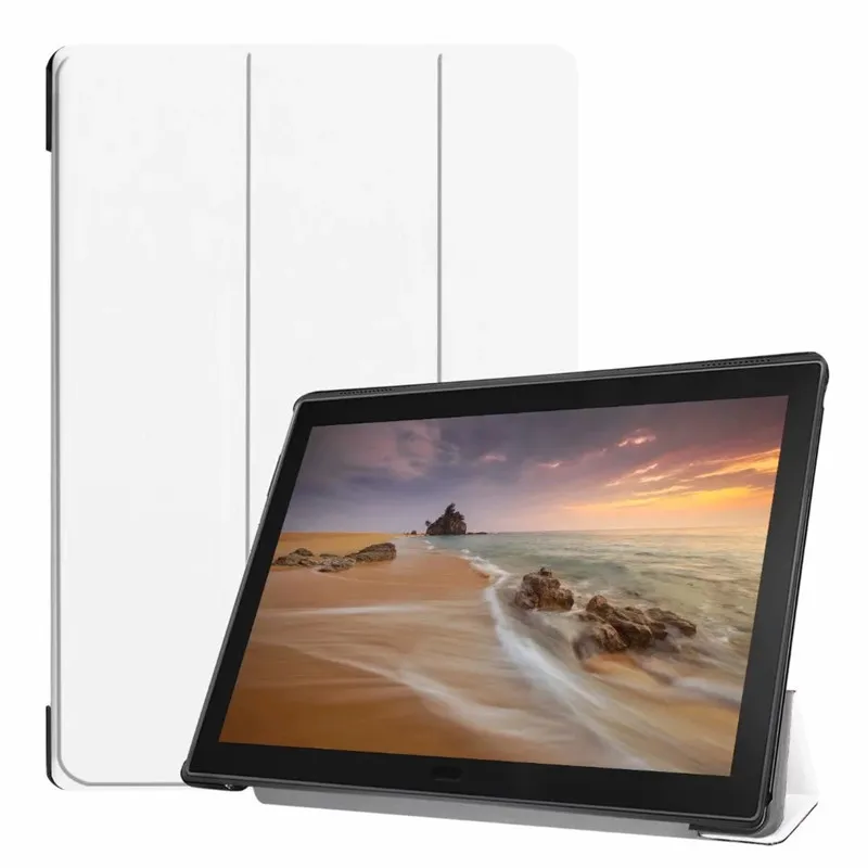 Белый Чехол для lenovo Tab E10 TB-X104F 10," из искусственной кожи, умный чехол-подставка для lenovo Tab E 10X104, защитный чехол для планшета+ ручка - Цвет: Белый