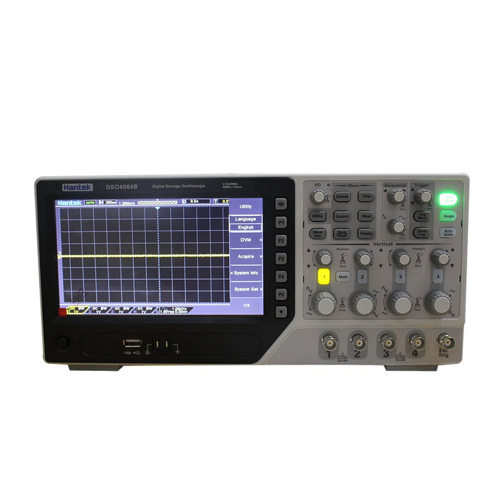 Hantek DSO4084B Цифровой Осциллограф портативный 80 МГц 4 канала 1GSa/s запись Длина 64 к USB ЖК-дисплей Ручной Osciloscopio 7 дюймов