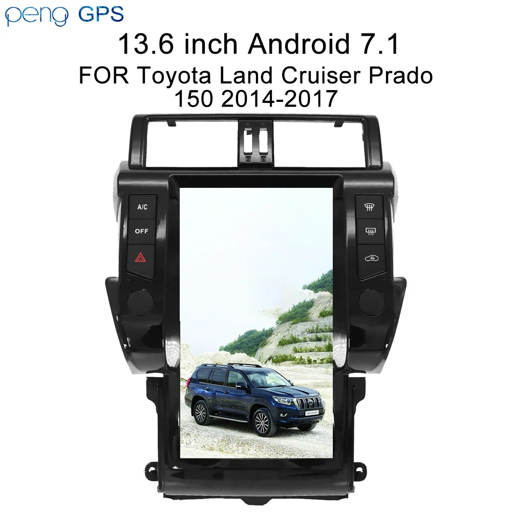 13 6 дюймов Tesla стиль Android 7 автомобильный Радио gps Навигация стерео для TOYOTA Land Cruiser