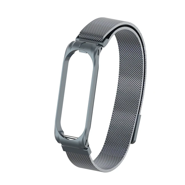 Для mi band 4 3 ремешок металлический магнитный браслет для Xiaomi mi band 4 умный браслет Сменные аксессуары для Xiao mi band 4 - Цвет: Grey strap