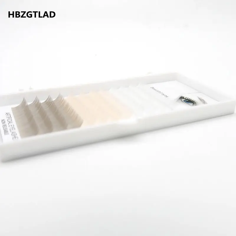 Ресницы HBZGTLAD накладные C/D индивидуальные белые + бежевые серые цветные 0 07-0 1 мм 8-15