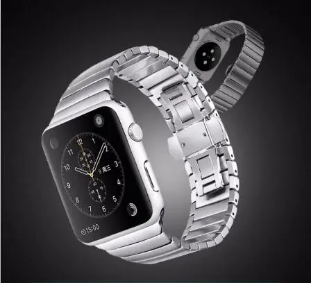 Роскошные часы Rosegold для Apple Watch браслет из звеньев 42 мм 38 Черный Серебристый
