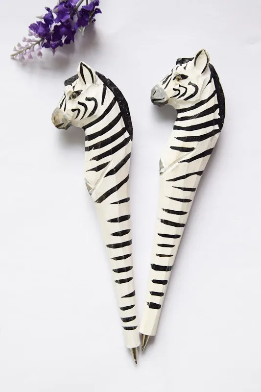 10 шт./лот деревянная ручка с животными Классическая Ручка ручной работы