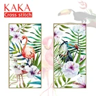 Набор для вышивки крестом KAKA, Набор для вышивки с напечатанным рисунком, холст 11CT, домашний декор для садового дома, 5D растения, птицы