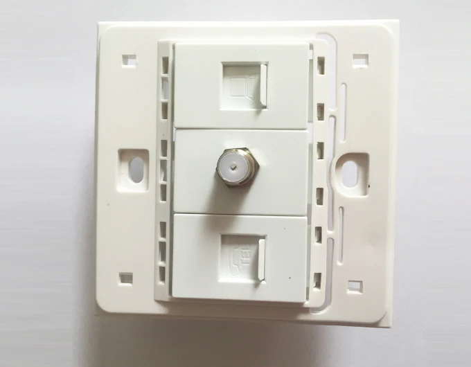 Бесплатная доставка качественная Белая настенная панель 86x86 мм RJ45 + цифровой