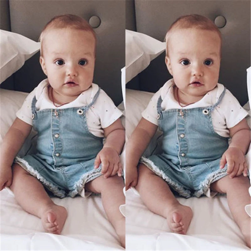 Детский джинсовый комбинезон для новорожденных без рукавов|for newborn|newborn denimromper kids |