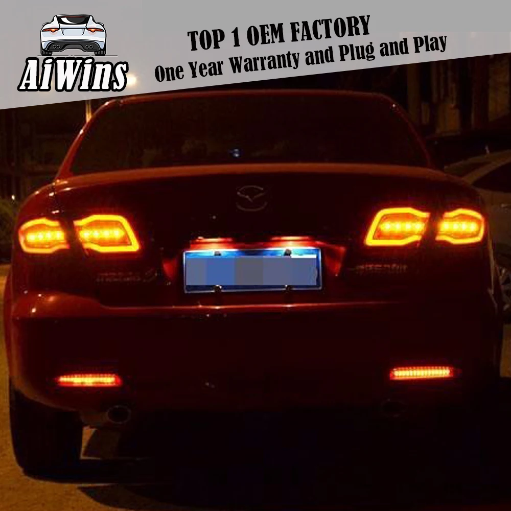 Aiwins для Mazda 6 задние фонари 2004 2013 Mazda6 классический светодио дный задний фонарь DRL +