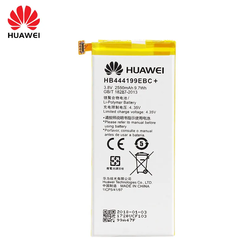 Оригинальный аккумулятор Huawei для Honor 4C C8818 CHM UL00 TL00H 2550 мАч HB444199EBC +