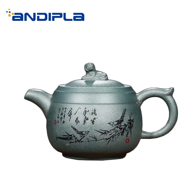

300ml Yixing Purple Clay Raw Ore Teapot Natural Green Mud Zisha Pot Home Tea Ceremony Teaware Tieguanyin Puer Kettle Sent Friend