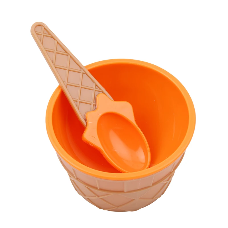 Пластиковые Diy миски для мороженого с ложкой конфеты цвета подарки детей