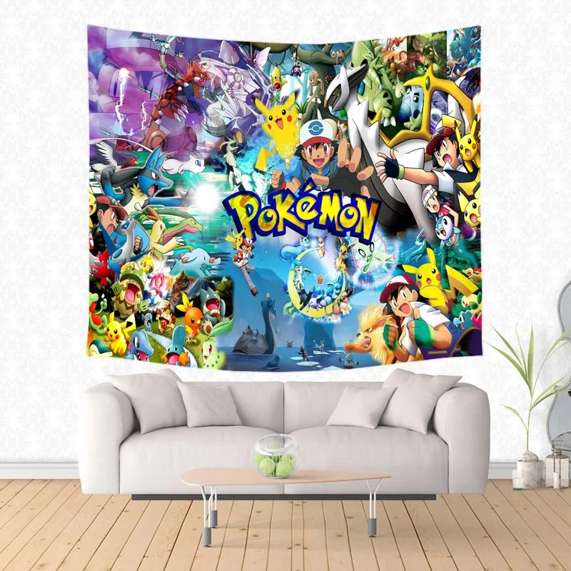5 Pokemon Go Pattern Wall Hanging Tapestry Custom Beach Towel Polyester Travel Blanket Yoga Shawl Picnic Mat - Цвет: 5