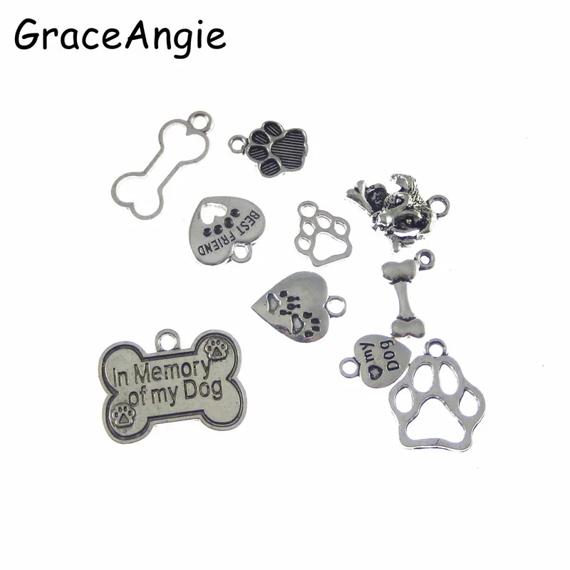 10 шт. Подвески для собак Ожерелье Подвеска собака кость бирка в форме животного