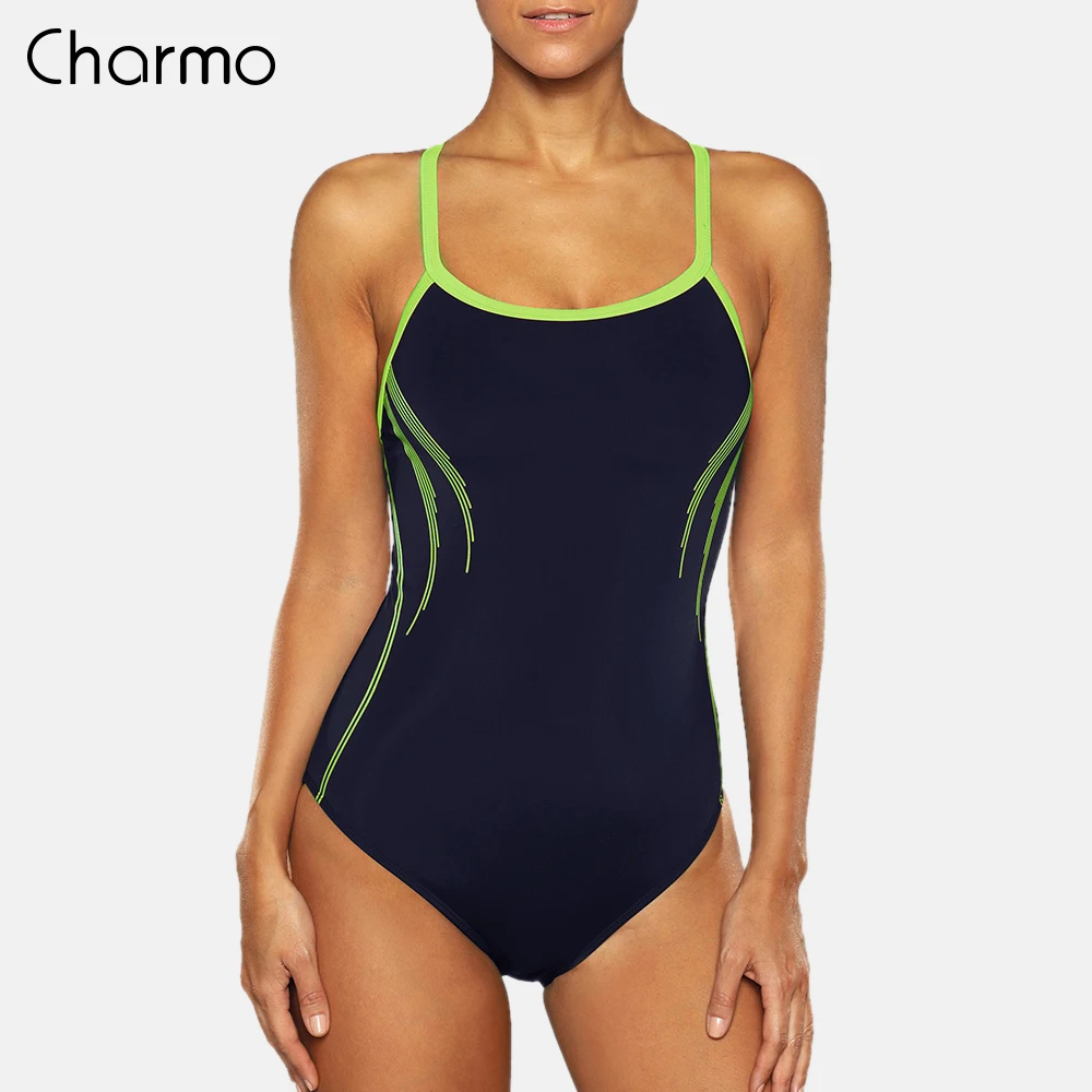 Charmo цельный женский спортивный купальные Костюм купальник тренировочный костюм