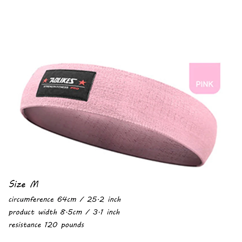 Pink Size M Унисекс попа сопротивление группа бедра кольцевая петля группа тренировка, упражнение для ног бедра Glute прикладом Нескользящие ленты - Цвет: Pink Size M