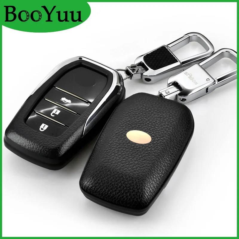 BooYuu брелок из воловьей кожи чехол для автомобильного ключа Toyota RAV4 Reiz Crown Levin YARiS Prado