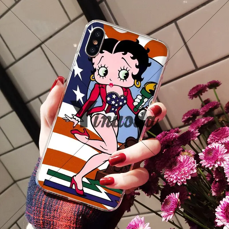 Yinuoda милый чехол для телефона с рисунком Бетти Буп DIY iPhone 6S 6plus 7 7plus 8 8Plus X Xs MAX 5 5S XR |