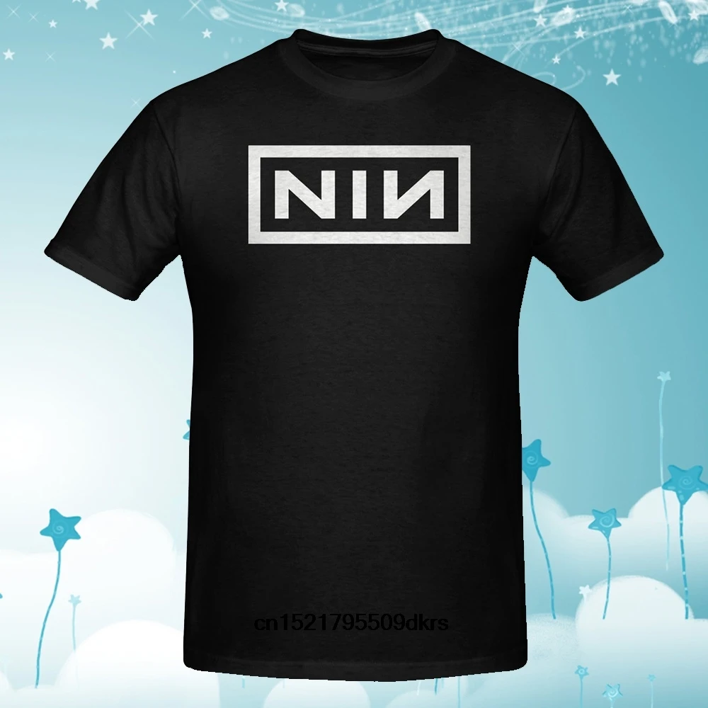 Men T shirt Vintage Nine Inch Nails NIN Trent Reznor Logo Black funny t-shirt novelty tshirt women | Мужская одежда