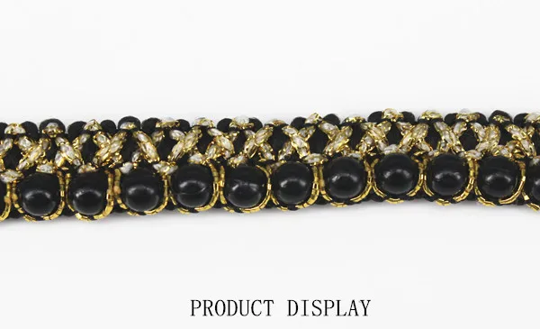 Оплетка бусины жемчуг Черное золото отделка украшение кружевная лента ткань для