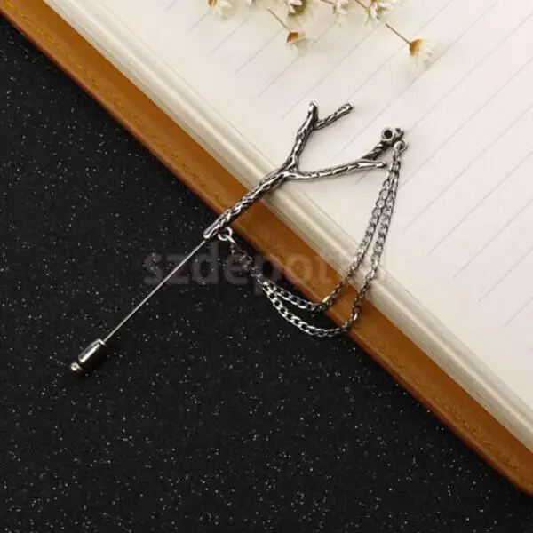 Брошь булавка из сплава серебристого цвета в форме ветки для шарфа рубашки кардигана|brooch pins|alloy broochpin brooch |