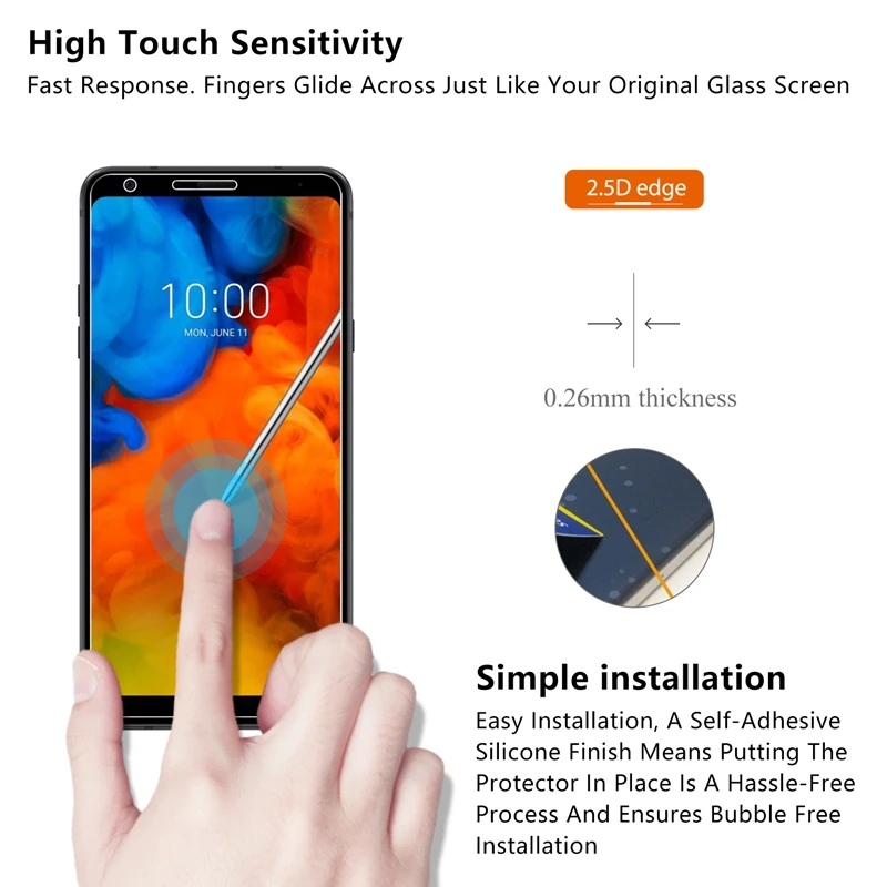2 шт./лот 2.5D 9H Премиум Закаленное стекло для LG Q Stylus 6 &quotЗащитная пленка экрана Plus + |