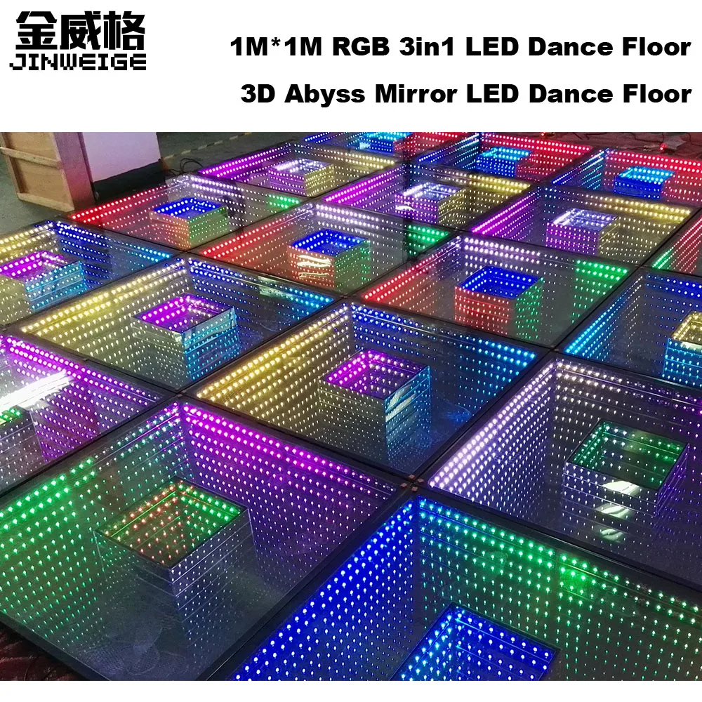 1 м x RGB 3 в 156 шт. 5050 SMD 3D зеркальная бездна танцпол закаленное стекло с эффектом