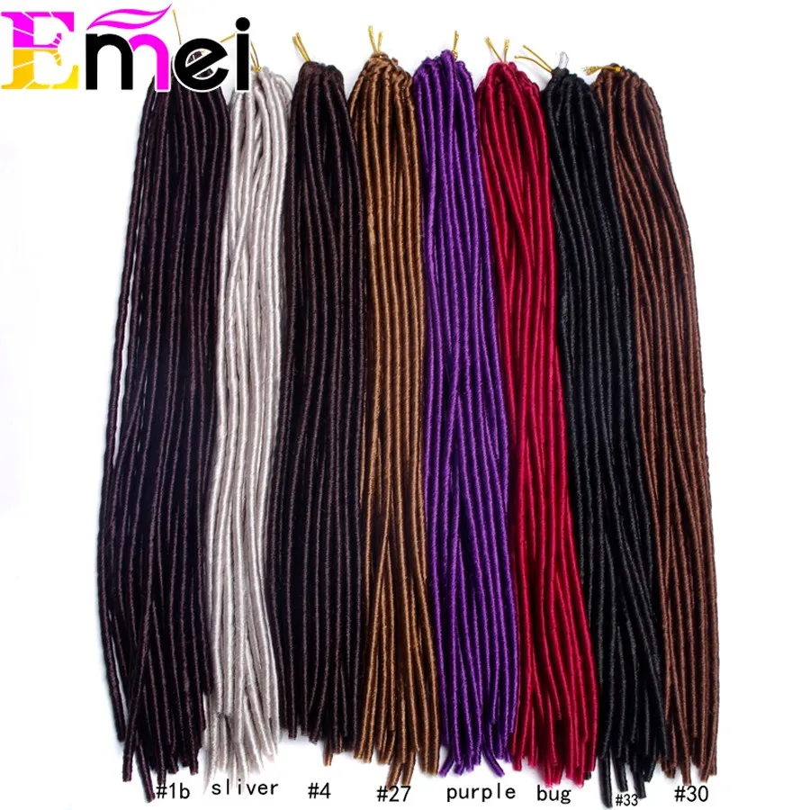 Мягкий 20 Пряди Искусственного Locs Крючком Волосы Dreadlock Расширение 18