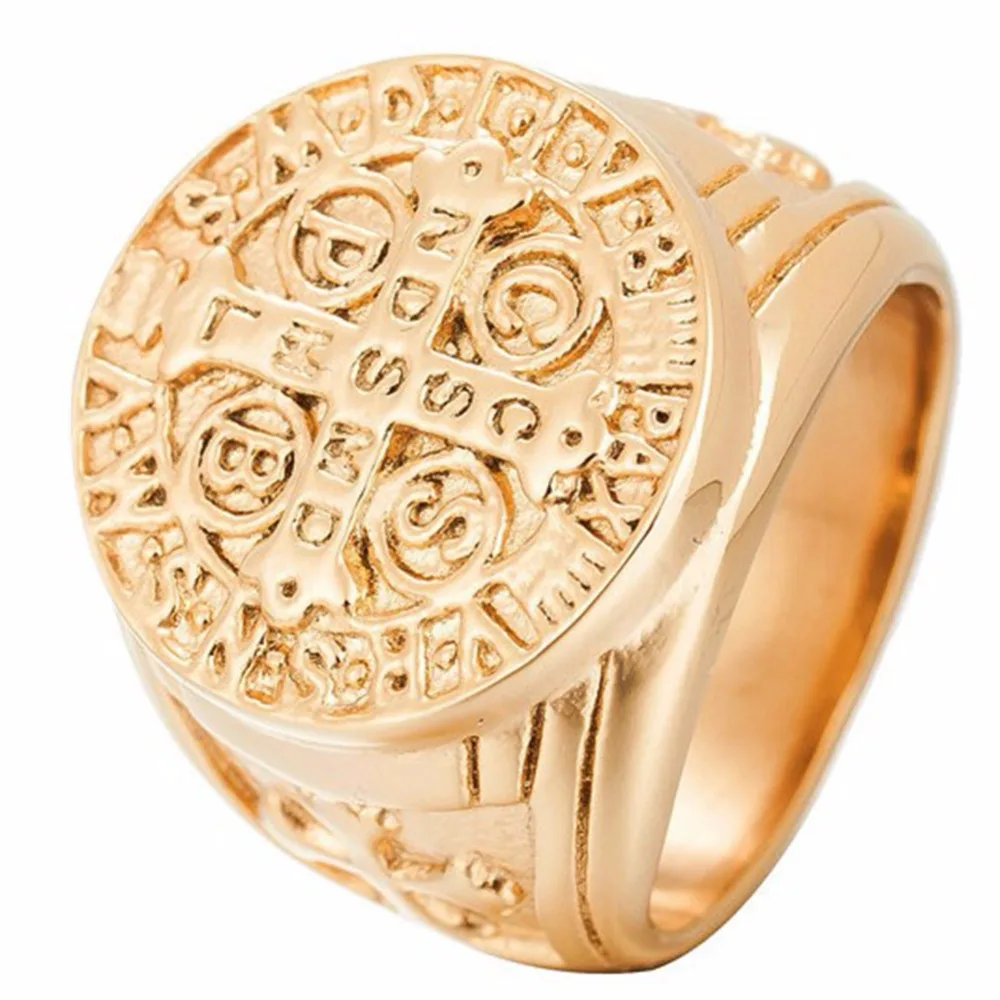 St Benedict Exorcism Cross Ring Demon Protection Ghost Hunter Байкерская Коктейльная Вечеринка из