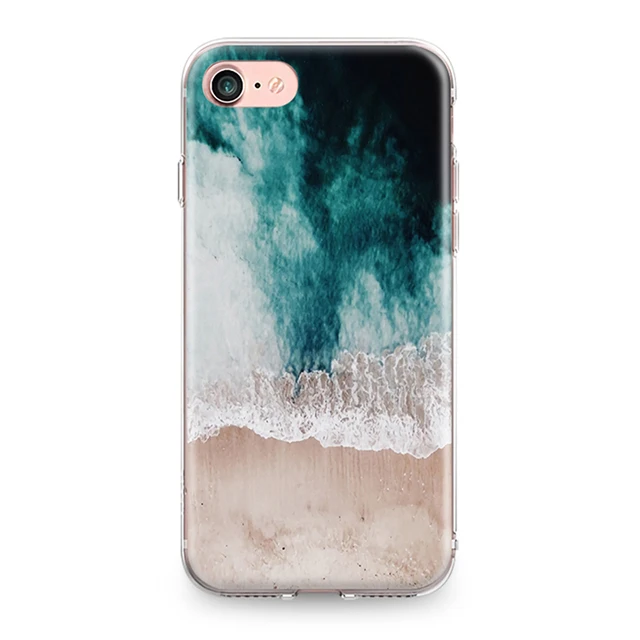 Чехол для iPhone 4, 4S, 5, 5S, SE, 6, 6 S, 7, 8 Plus, X, XR, XS Max, TPU, Fundas, защита от солнца, пляжа, морской воды, океанских волн, силиконовый чехол для телефона