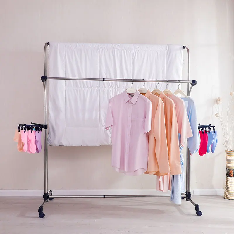 Полка для белья на балконе с регулируемой длиной уличная сушилка простыней одеял