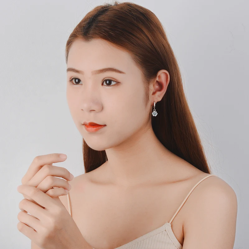 Женские серьги с цирконом Everoyal блестящие цветком из циркония Модные