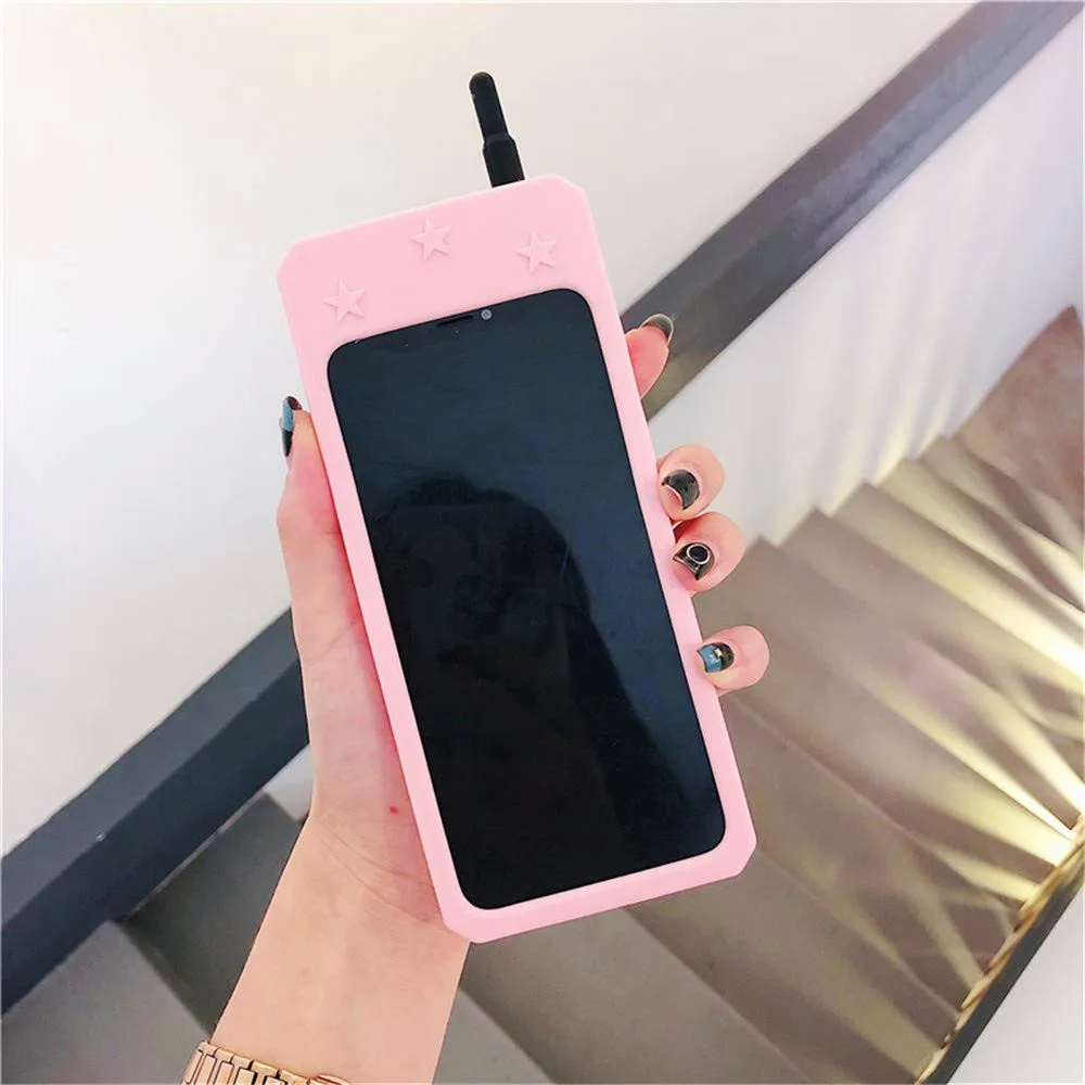 Для милых iPhone Xs Max чехол для iPhone XR чехол для милых iPhone X XS Чехлы Ретро Классический сотовый телефон образный мягкий силиконовый чехол