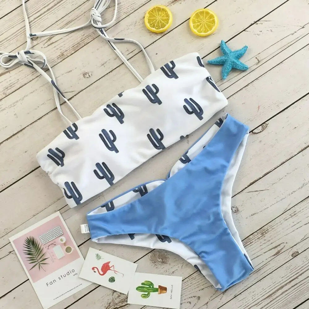 Женский цветочный купальный костюм пуш ап мягкие бикини и бюстгальтер набор