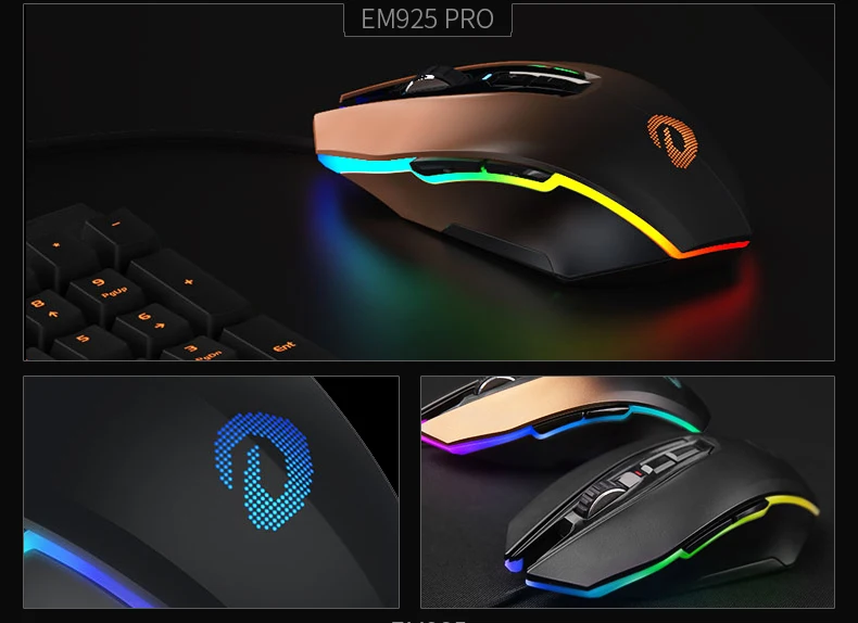 Новое поступление DAREU EM925pro USB оптическая игровая мышь 10800 dpi 7 кнопок компьютерная ПК геймерская Волшебная мышь со светодиодной подсветкой