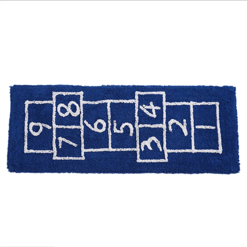 Navy Blue Мягкие лохматые хлопковые детские коврики hopscoch впитывающие Нескользящие прочный коврик для спальни/кухни/игровой комнаты серый, синий, желтый - Цвет: Navy Blue