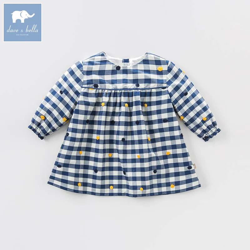 Платье в клеточку для маленьких девочек модное осеннее платье вечеринки на день