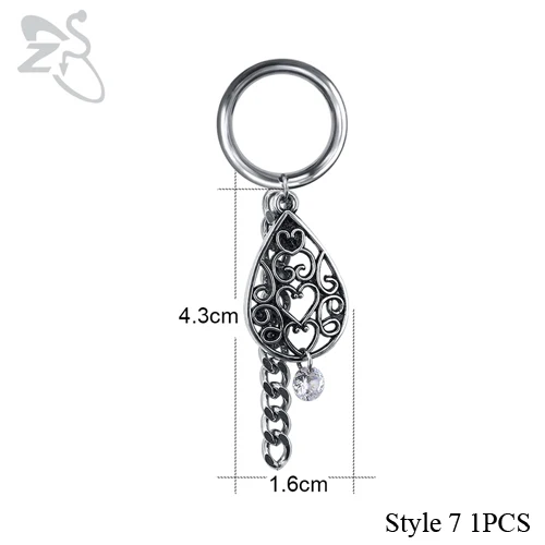 Style7 1PCS ZS 5-22 мм из нержавеющей стали беруши и тоннели болтаются пирсинг уха Расширение уха растягивается пирсинг плоти туннели ювелирные изделия для тела - Окраска металла: Style7 1PCS