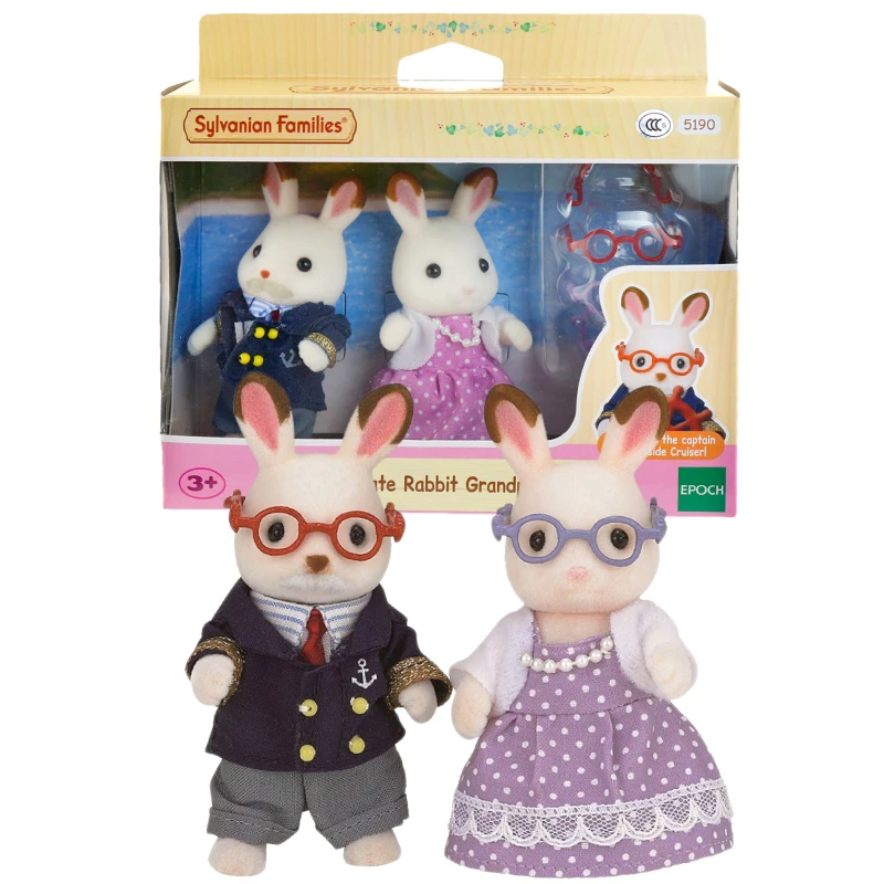 Sylvanian Family пушистый кукольный домик с животными фигура шоколадный кролик дедушка