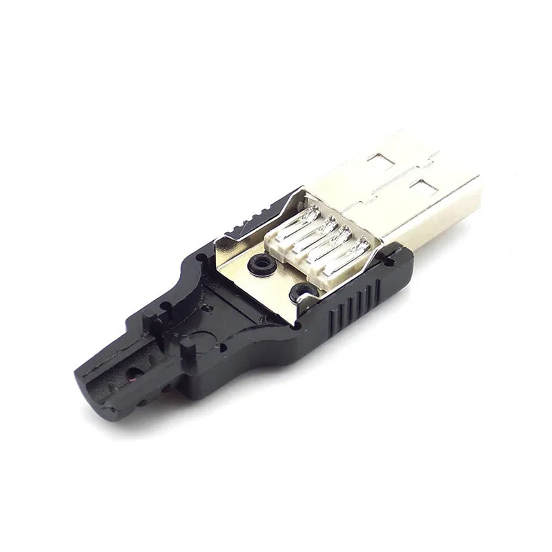 3 в 1 USB-коннектор типа А папа 2 0 4-контактный штекер с черной пластиковой крышкой