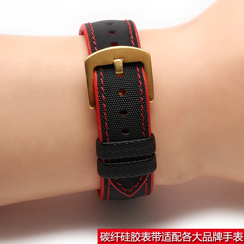 UYONG nylon watch strap 18mm 20mm 22mm 24mm canvas strap +Rubber sole leather strap with stainless steel buckle