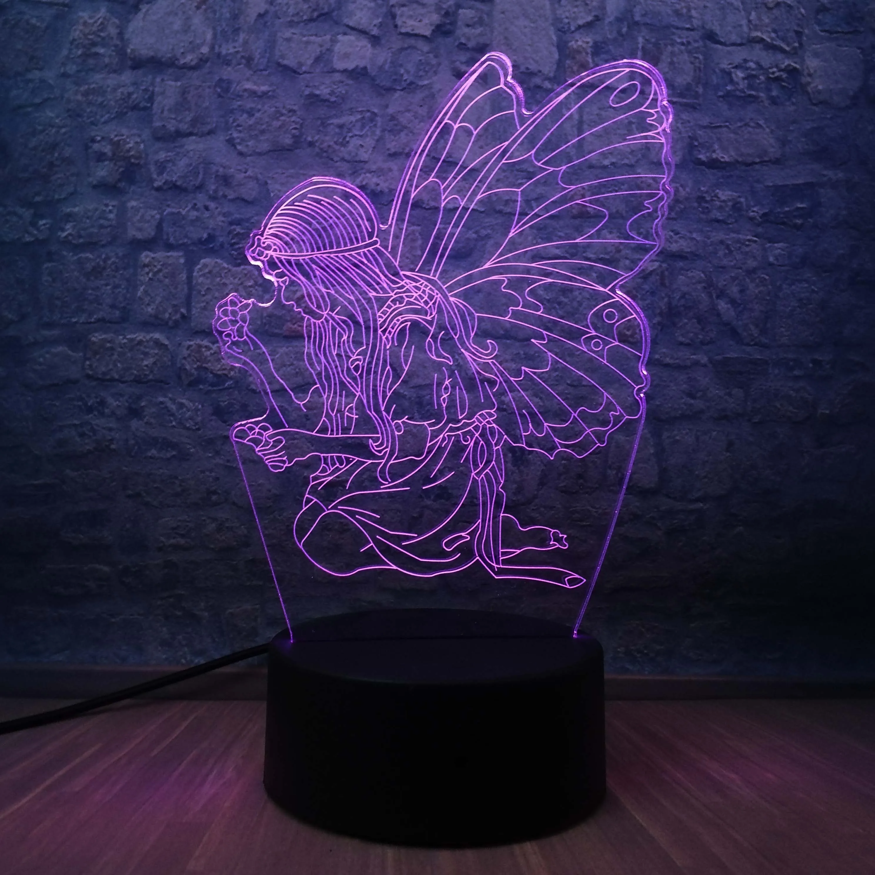 Декор для дома Бабочка Фея девушка крыло Ночник светильник 3D версия лампа