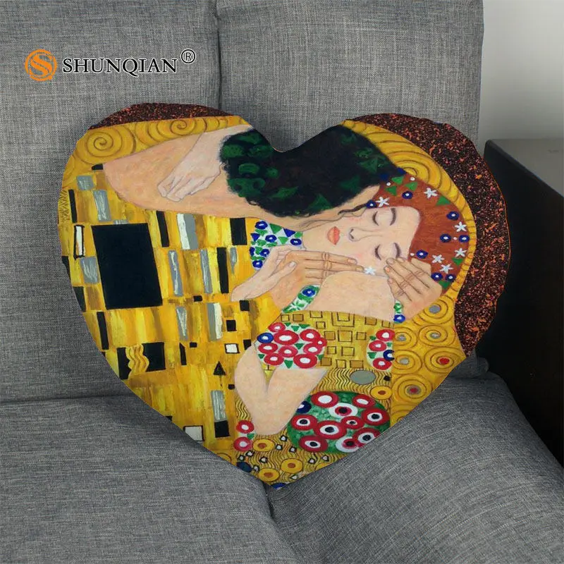 Густав Климт поцелуй сердце Форма накидка для подушки размер 41 x36cm 47x42 см