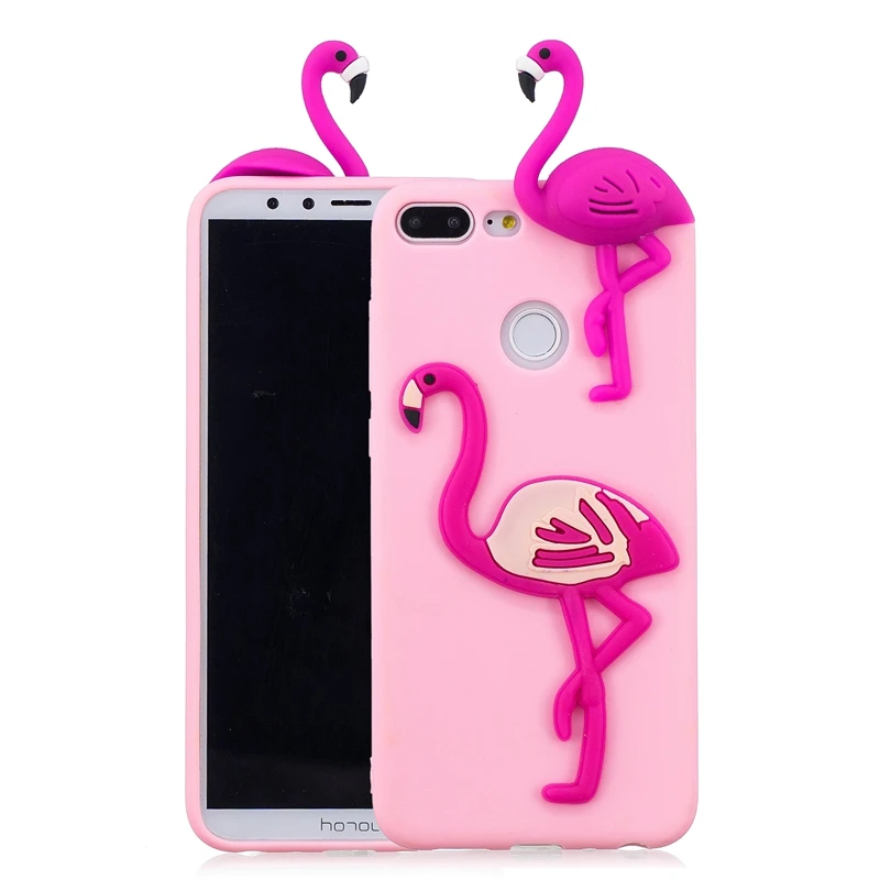 Honor 9 Lite чехол для телефона на huawei P Smart Cover забавная 3D игрушка панда кактус мягкий чехол для Fundas huawei P Smart Honor 9 Lite чехол - Цвет: flamingo