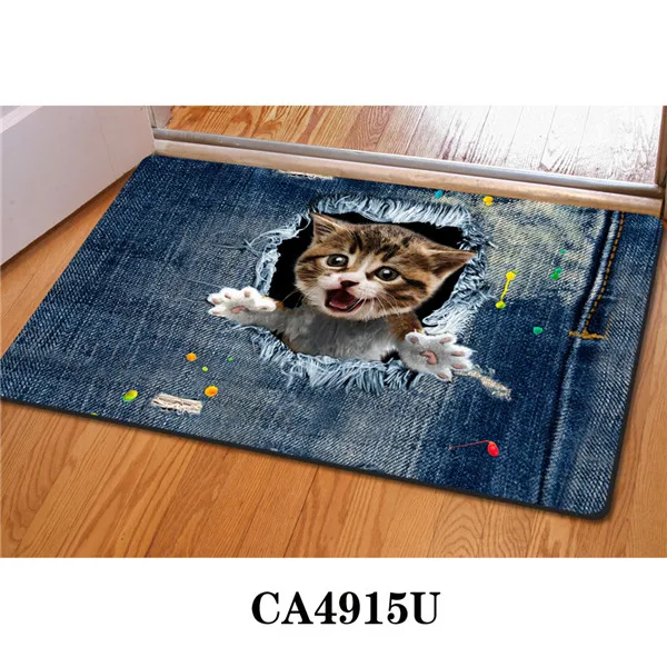 CA4915U HUGSIDEA, нескользящий домашний ковер для спальни, гостиной, кухни, 3D, креативные, животные, мопс, узор, коврики, коврики 40*60 см, коврик для двери - Цвет: CA4915U