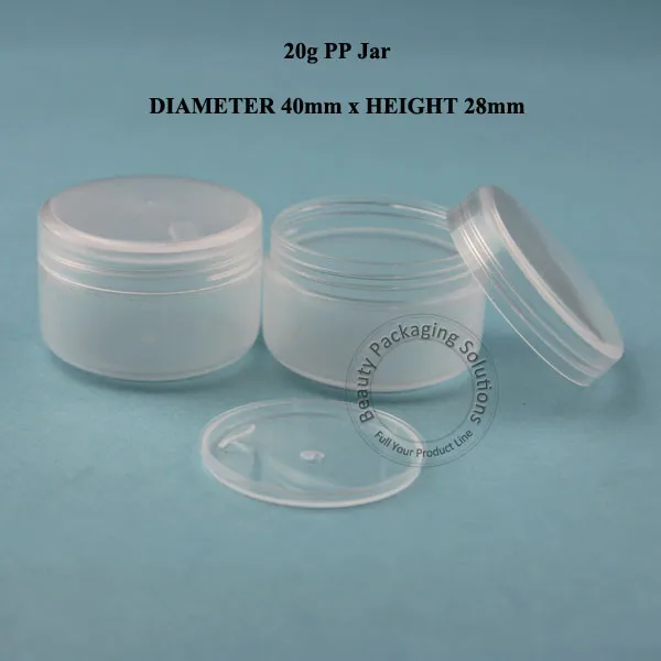 100 шт./лот оптовая продажа 20 г PP крем банка контейнер для женской косметики