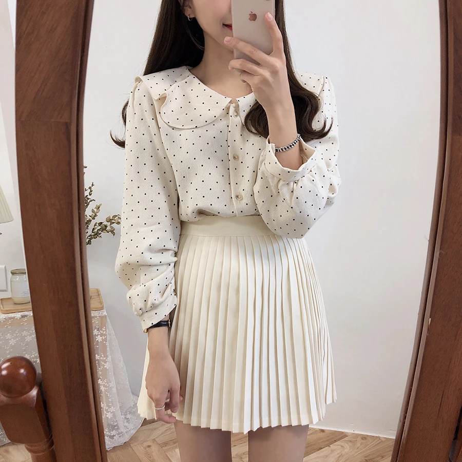 Юбка женская винтажная с высокой талией в корейском и японском стиле 302|Женские