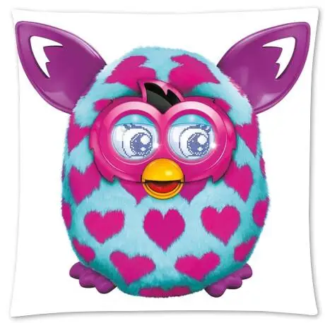 

Custom Printing Pillow Case Fashion Cotton Zipper Linen Cartoon Love Furby Printed Pillowslip Christmas Gift Size 45x45 cm