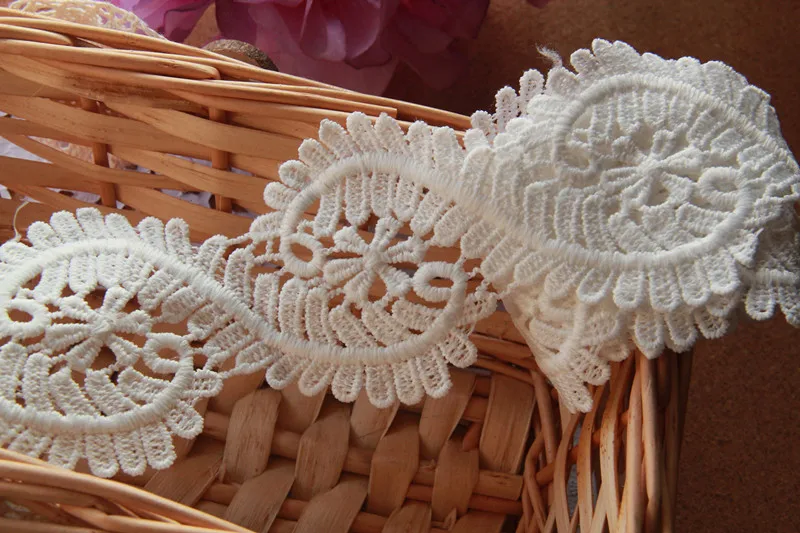 2 дюйма в ширину, 6 ярдов, хлопковая кружевная отделка в стиле ретро, белая хлопковая вышивка, кружевная отделка