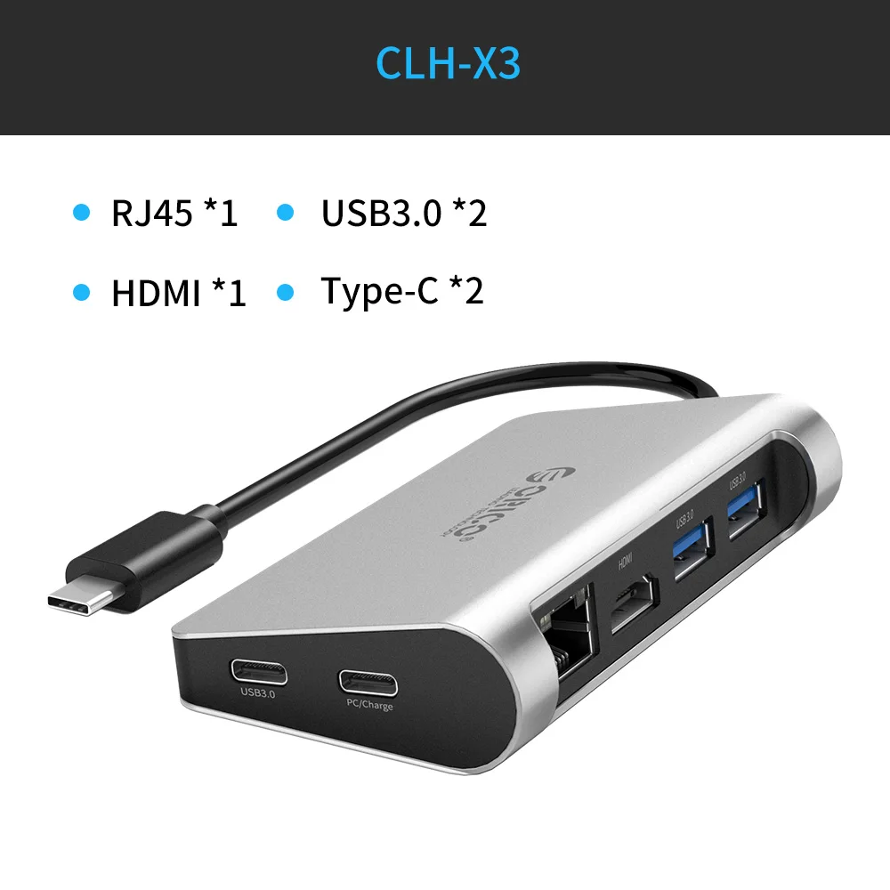 ORICO USB C концентратор тип-c до USB3.0/тип-c/TF/SD концентратор Мини-Док-станция для ноутбука