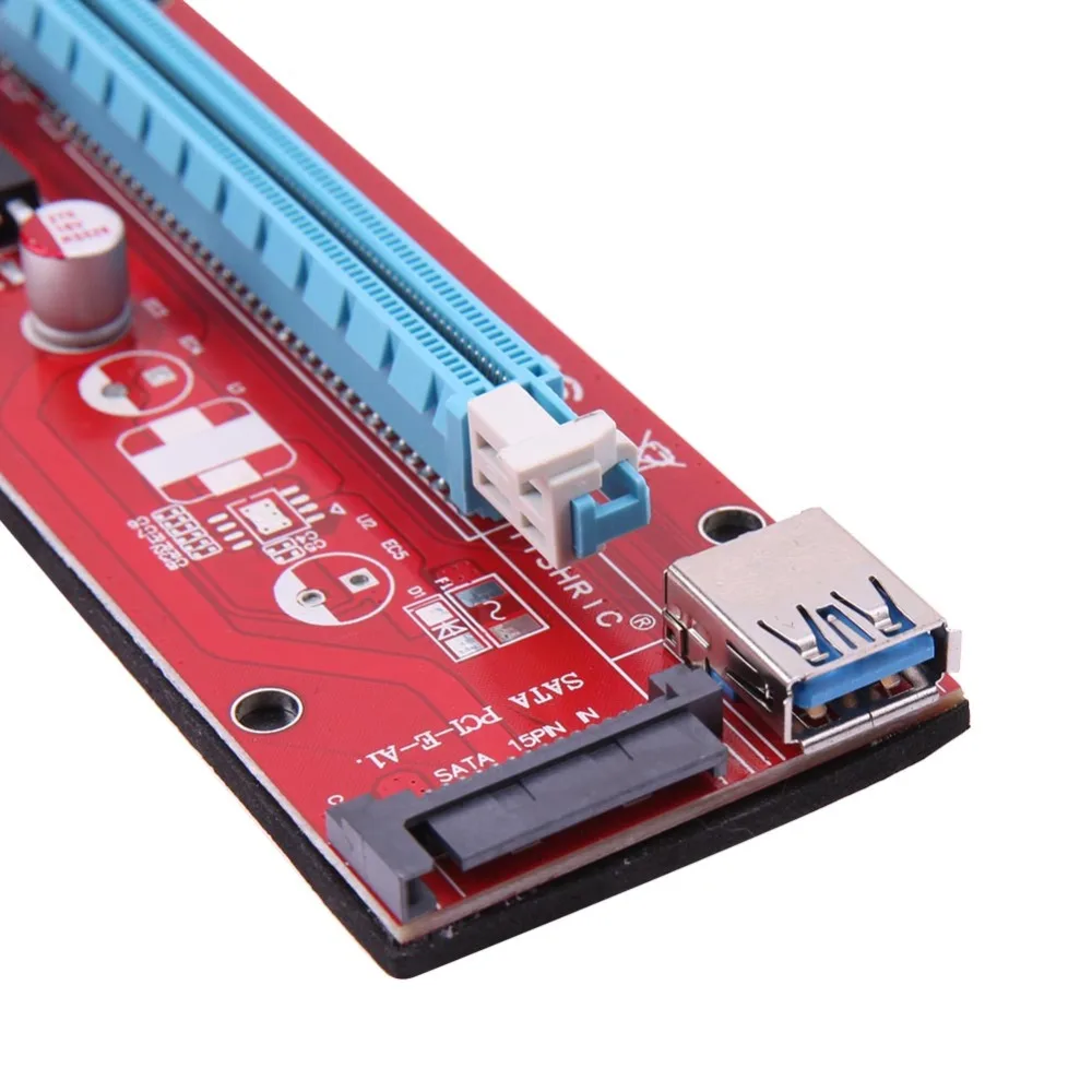 

USB 3.0 PCI-E Express 1x to16x Extender Riser Card Adapter SATA 15PIN Power